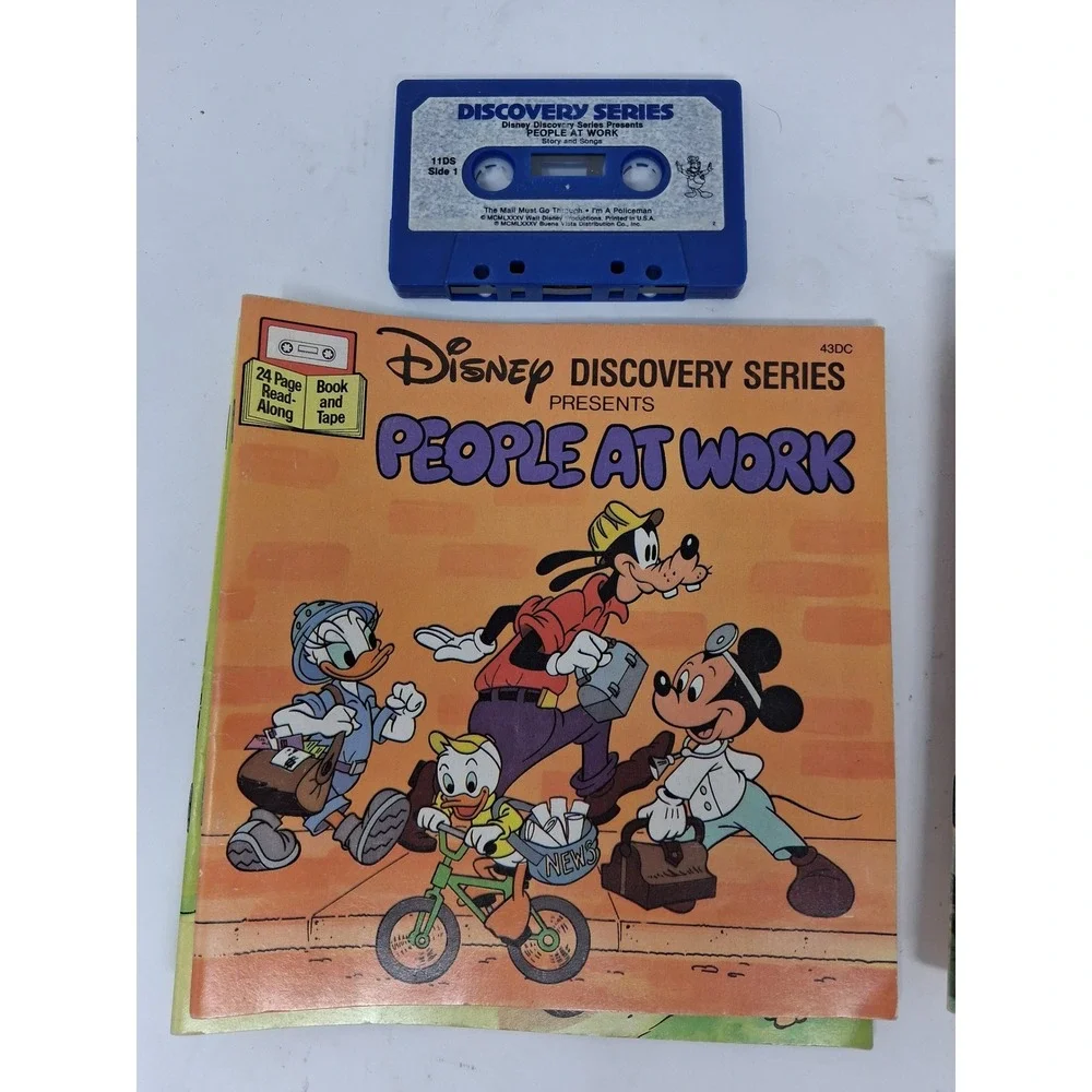 Vintage Disney Read-Along Book and Cassette Lot Peter Pan Fox and Hound 80s. S